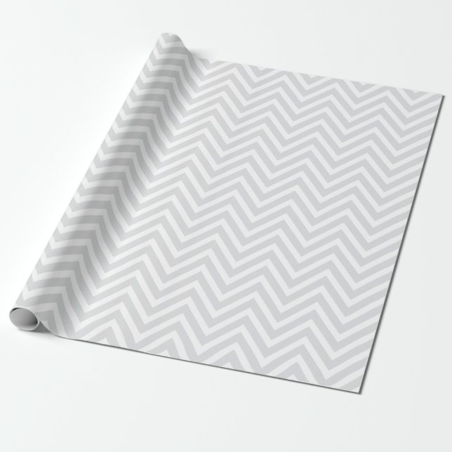 Grey and White Chevron Wrapping Paper (Unrolled)
