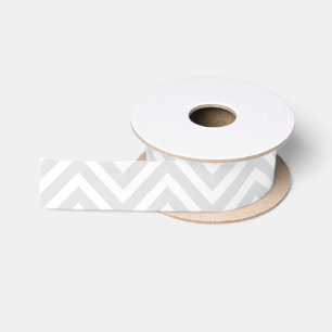 Grey and White Chevron Zig Zag Ribbon