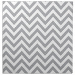 Grey And White Chevron  Zigzag Pattern Cloth Napkin at Zazzle