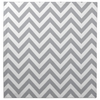 Grey and White Chevron Zigzag Pattern Cloth Napkin