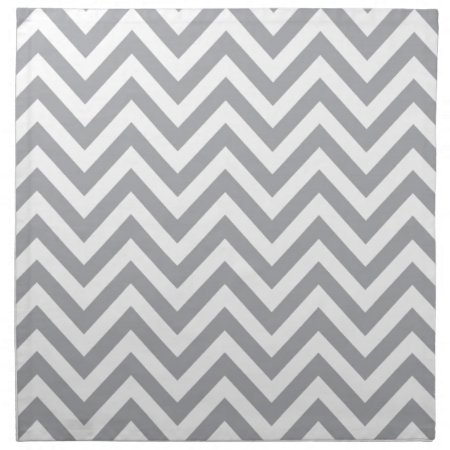 Grey And White Chevron  Zigzag Pattern Cloth Napkin