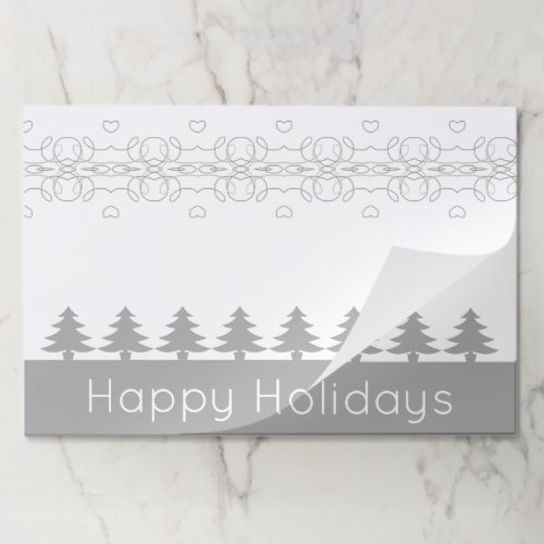 Grey And White Christmas Themed Paper Placemat