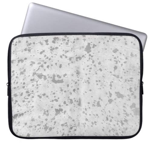 Grey and White Cowhide Country Western Laptop Sleeve