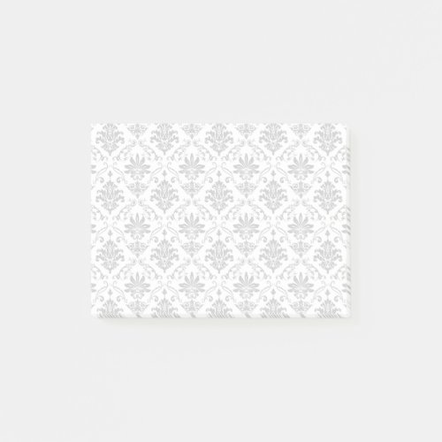 Grey and White Damask Post_it Notes