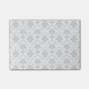 Grey And White Damask Post-it Notes by 85leobar85 at Zazzle