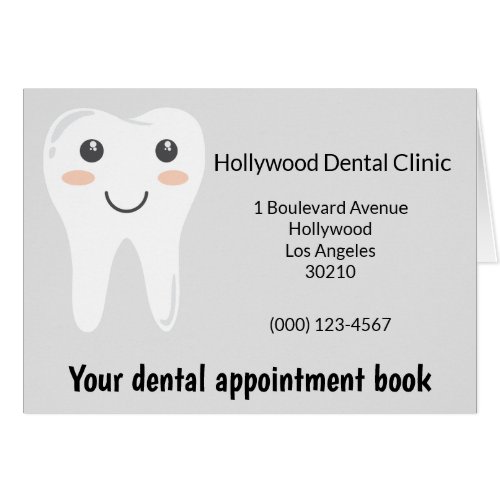 Grey and white dentist appointment book
