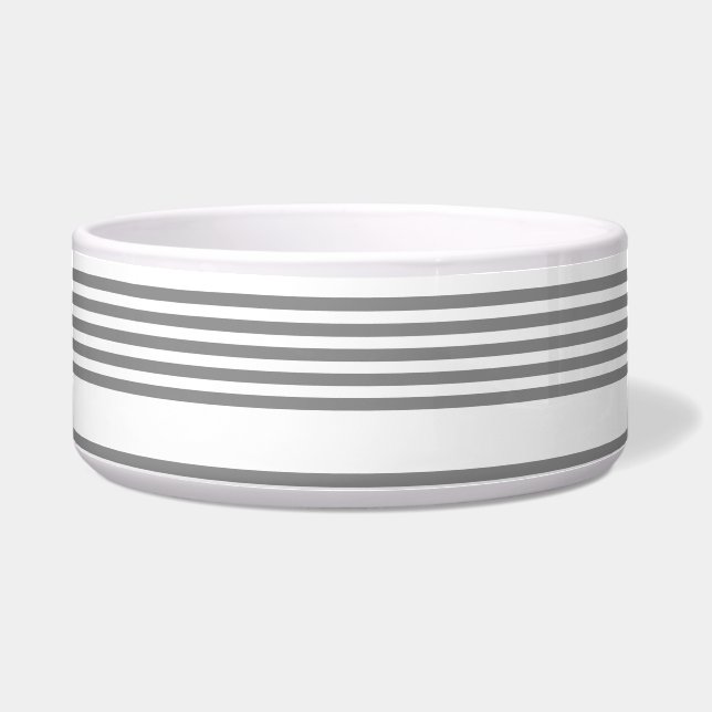 Grey and white five stripes pattern bowl (Front)