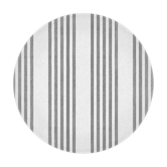 Grey and white five stripes pattern cutting board (Front)