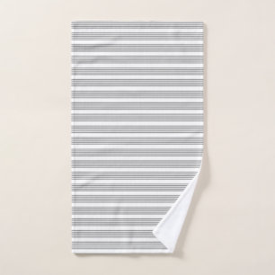 Grey and white five stripes pattern hand towel 