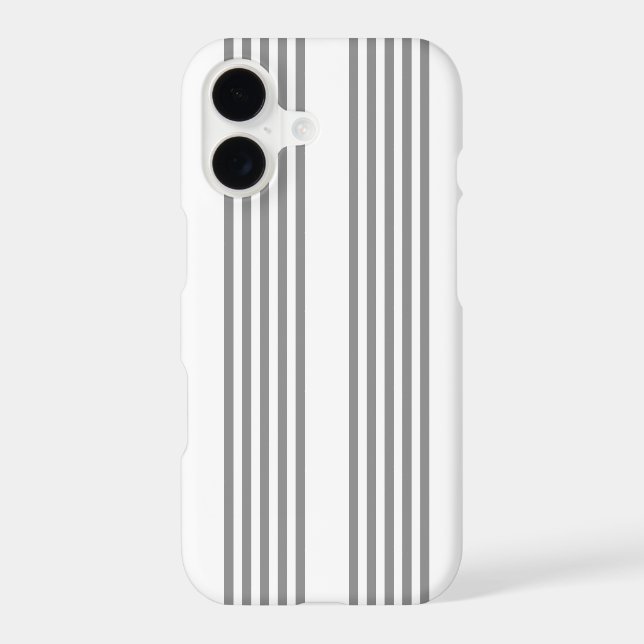 Grey and white five stripes pattern iPhone case (Back)