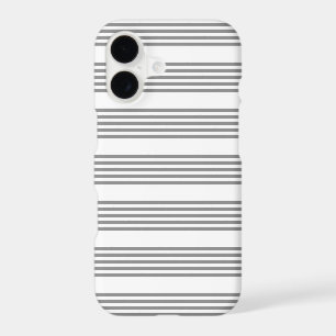 Grey and white five stripes pattern iPhone 17 case