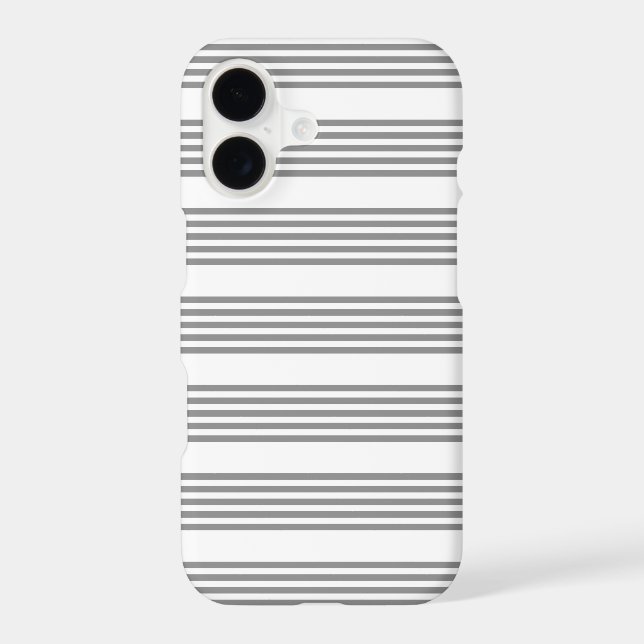 Grey and white five stripes pattern iPhone case (Back)