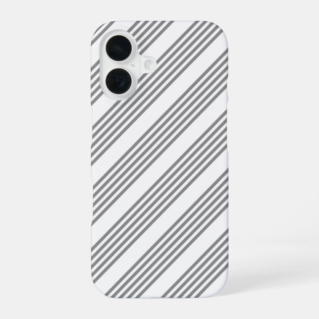 Grey and white five stripes pattern iPhone case (Back)