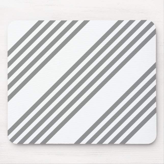 Grey and white five stripes pattern mouse pad (Front)