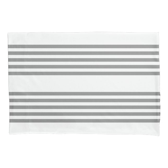 Grey and white five stripes pattern pillow case (Front)