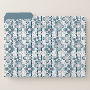 Grey and white floral pattern gray file folder