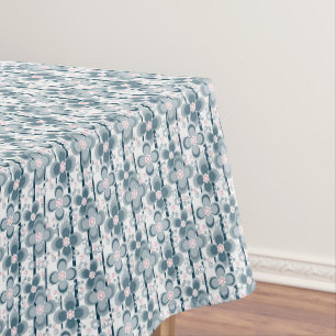 Grey and white floral pattern gray tablecloth