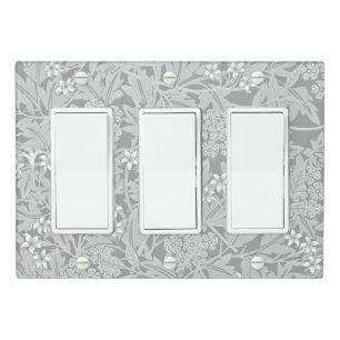"Grey and White Flowers"  Light Switch Cover