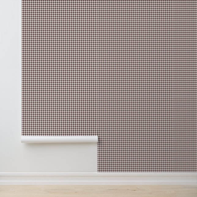 Grey and White Gingham checks Plaid Wallpaper (Application)
