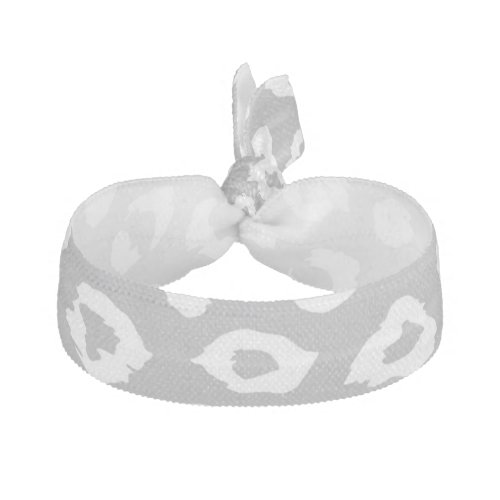 Grey and White Leopard Print Elastic Hair Tie