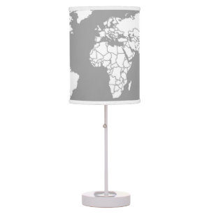 Grey and White minimalist travel inspired Lamp