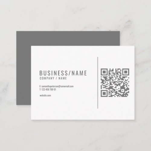 Grey and white QR code business card
