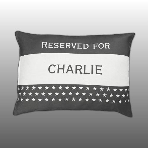 Grey and white reserved for name stars pet bed