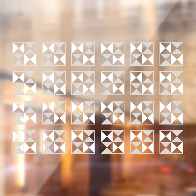 Grey and white square tiles Window Cling (Sheet 2)