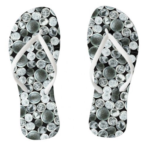 Grey And White Stone Pattern Flip Flops