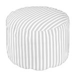 Grey And White Striped Pattern Pouf Seat at Zazzle