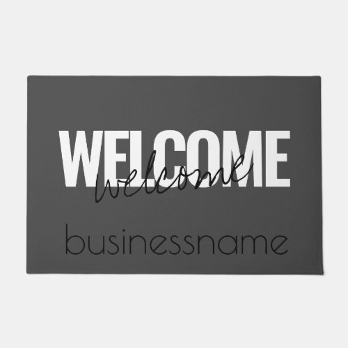 Grey and White Trendy Custom Business Bold Welcome Doormat