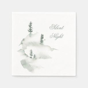 Grey and White Watercolor Paper Napkin