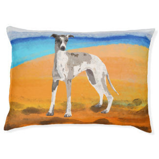 Grey and white Whippet Pet Bed