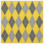 Grey and Yellow Argyle Pattern Fabric