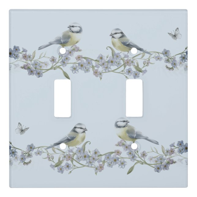 “Grey and Yellow Birds”  Light Switch Cover (Front)