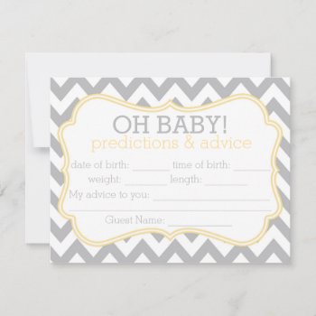 Grey And Yellow Chevron Predictions & Advice Card by tinyanchor at Zazzle