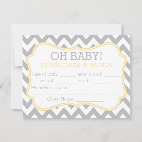 Grey and Yellow Chevron Predictions &amp; Advice Card