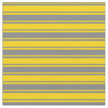 [ Thumbnail: Grey and Yellow Colored Lines Fabric ]