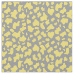 Grey and yellow cow print custom size fabric