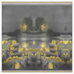 Grey and yellow flower sunset background fabric