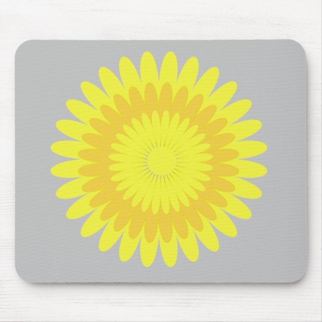 grey and yellow print, mouse pad (Front)