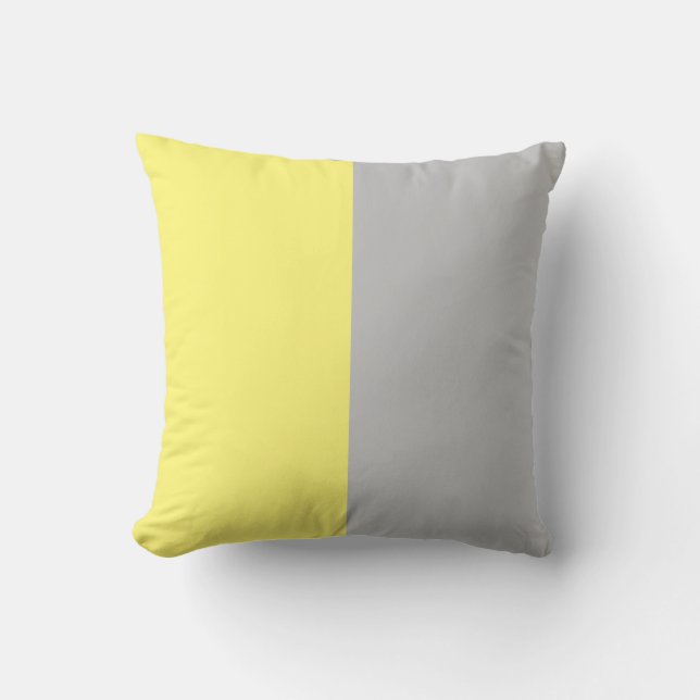 grey and yellow print, throw pillow (Front)