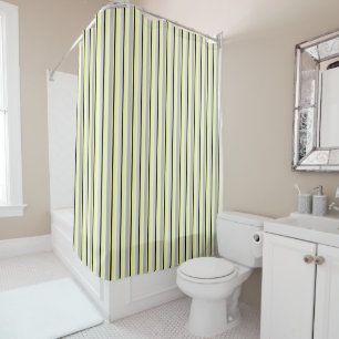 Grey and Yellow Stripes Shower Curtain