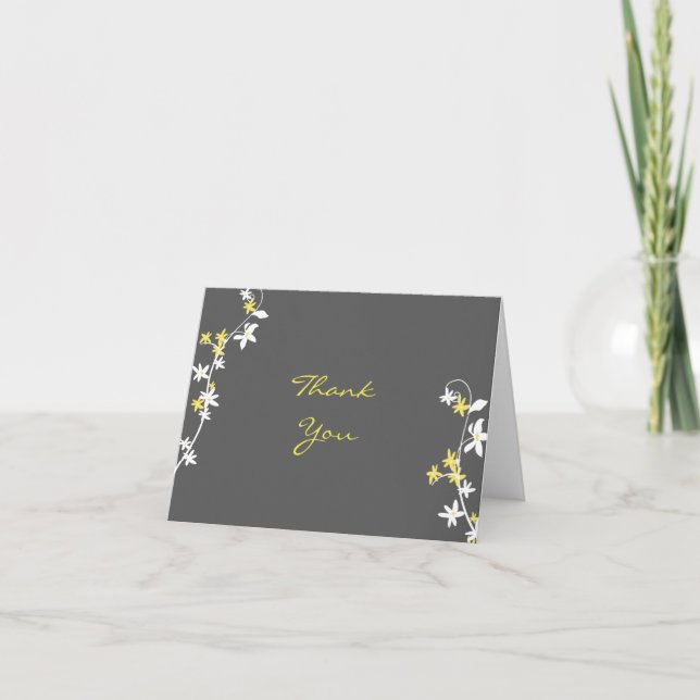 Grey and Yellow Thank You cards (Front)