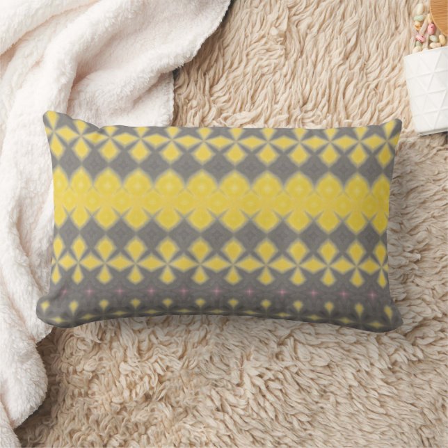 Grey and yellow Throw Pillow (Blanket)
