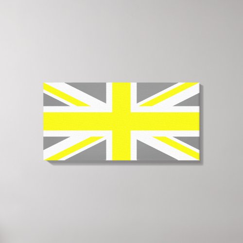 Grey and Yellow Union Jack Canvas Print