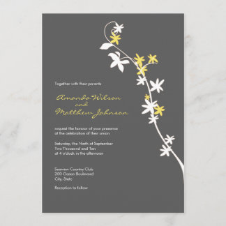 Grey and Yellow Wedding Invitations