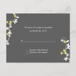 Grey and Yellow Wedding RSVP Cards