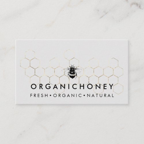 Grey Apiarist Honey Gold Bumble Bee Honeycomb Business Card