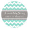 Grey Aqua Chevron Baby Shower Favor Stickers